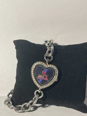 St. Louis Cardinals MLB Heart Stainless-Steel Bracelet Watch by Game Time NEW